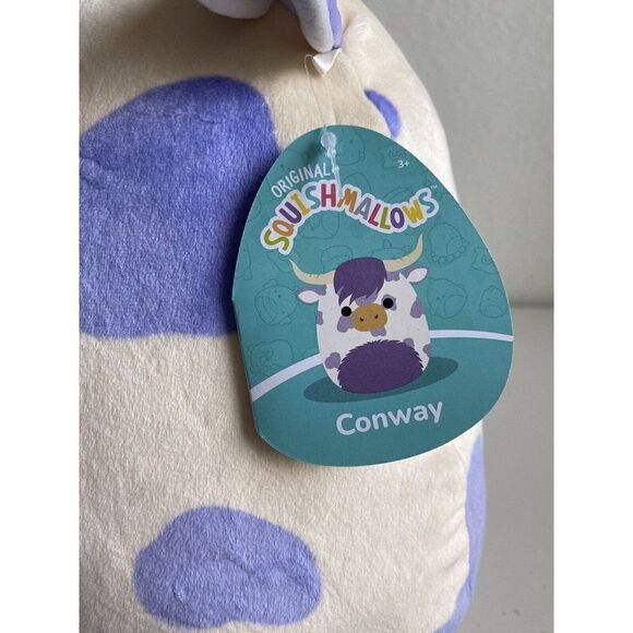 Squishmallows 16" Conway The Purple Spotted Highland Cow Plush Soft Toy NEW - Picture 3 of 11